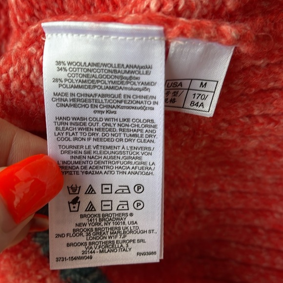 BROOKS BROTHERS Wool-Cotton Blend Tipped Sweater - Picture 7 of 7